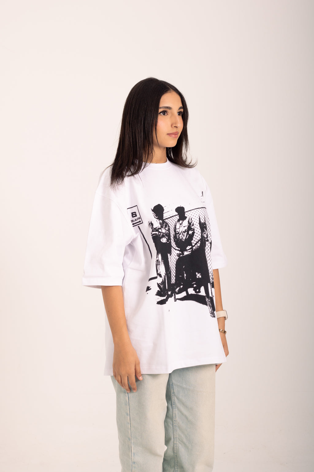 white BLADE oversized T-shirt
