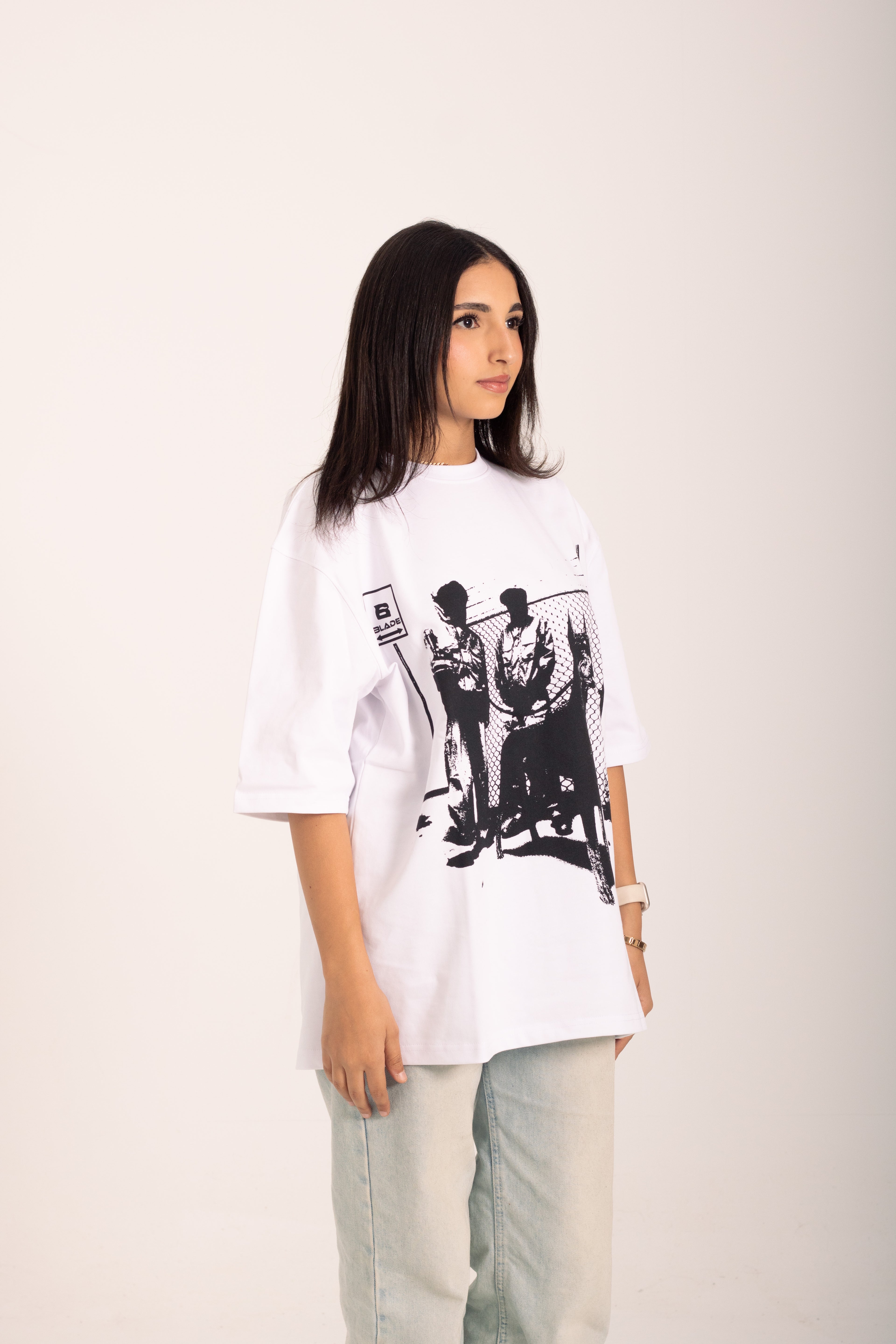 white BLADE oversized T-shirt