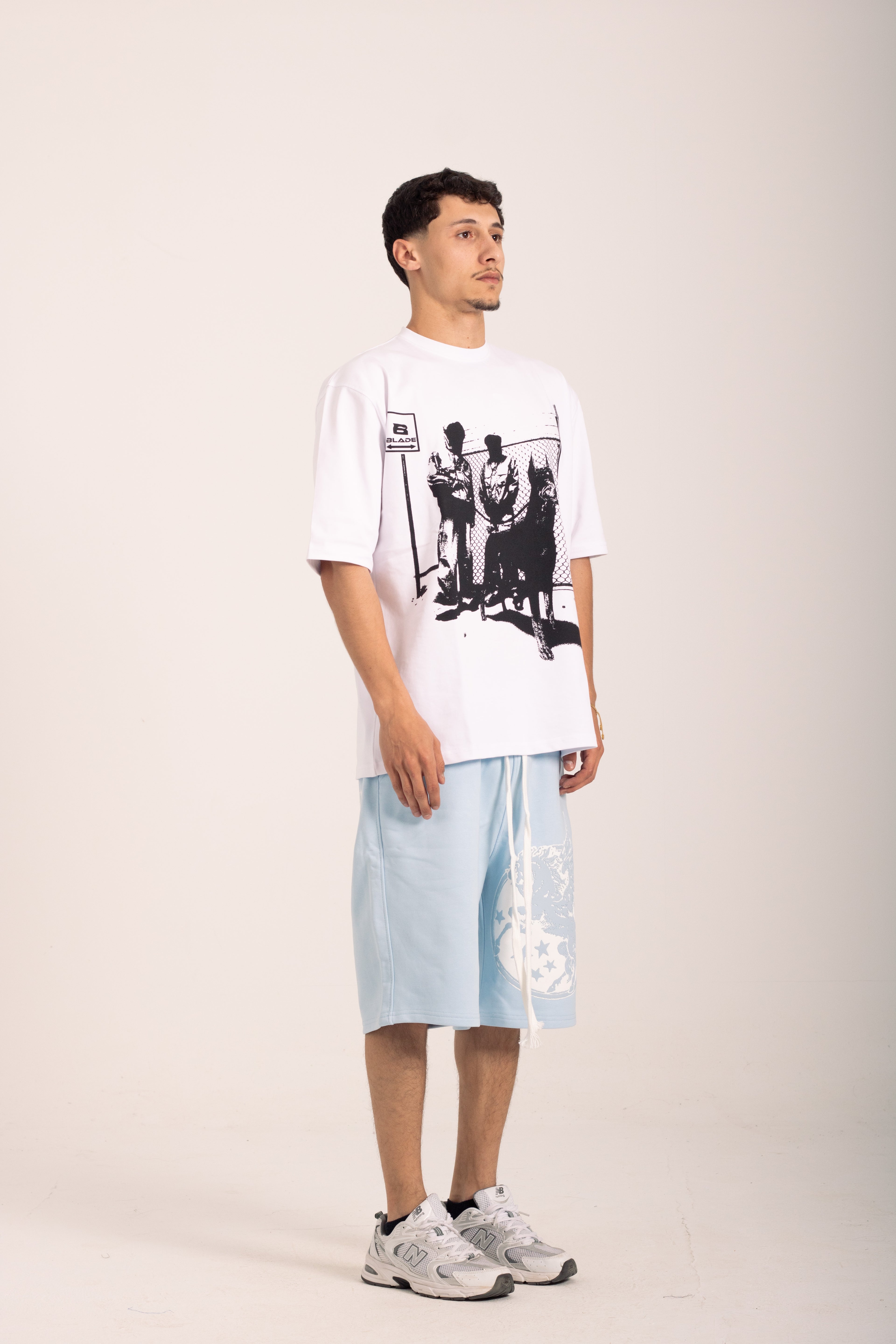 white BLADE oversized T-shirt