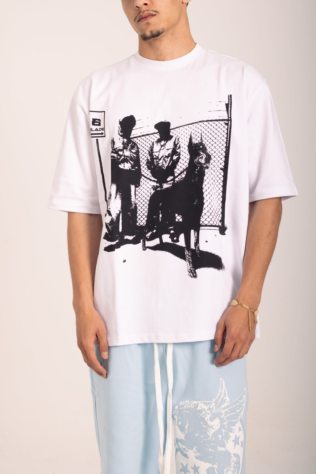 white BLADE oversized T-shirt